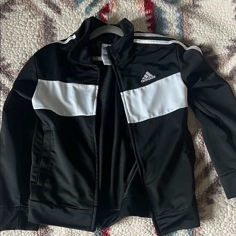 Adidas Kids Black and White Sport Jacket
